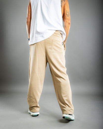 Stitched Baggy Pants - Beige