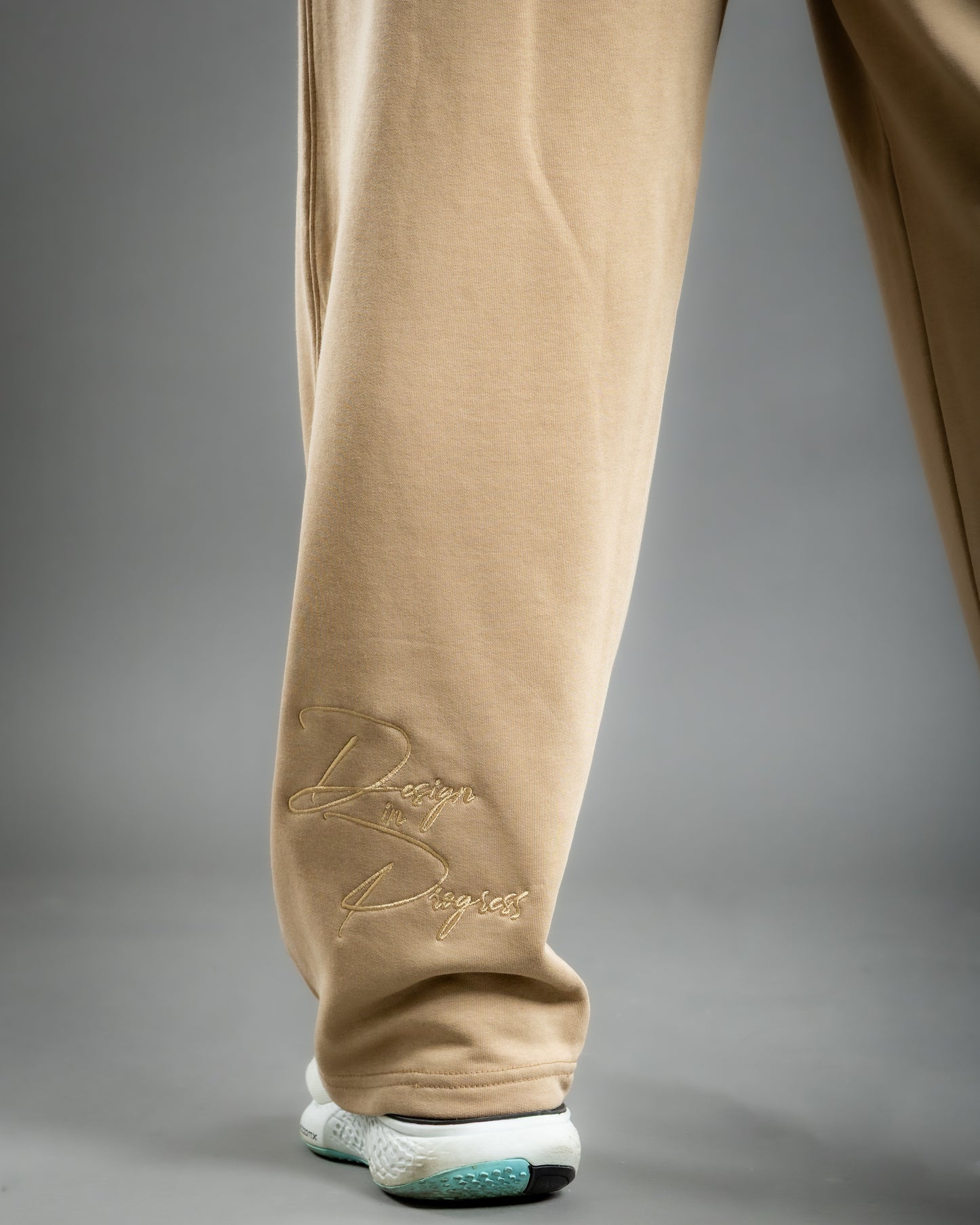 Stitched Baggy Pants - Beige