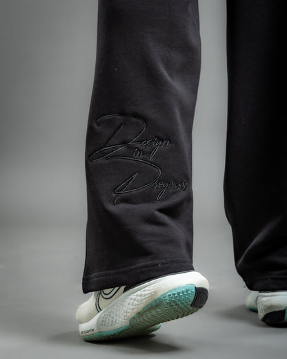 Stitched Baggy Pants - Black