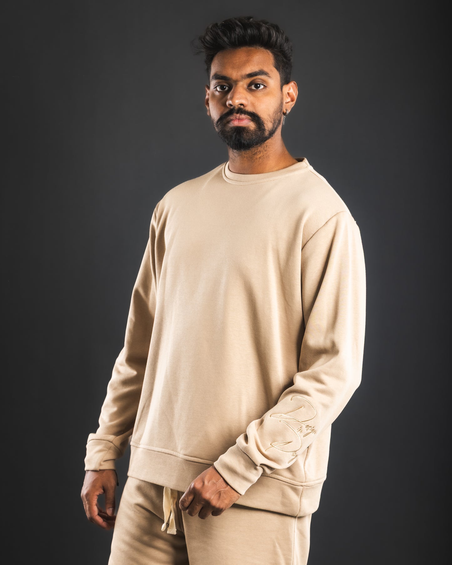 Stitched Round Neck - Beige